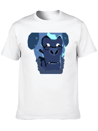 Camiseta Negra con Estampado Gracioso de Gorila Científico