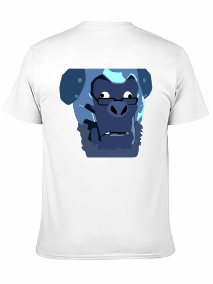 Camiseta Negra con Estampado Gracioso de Gorila Científico