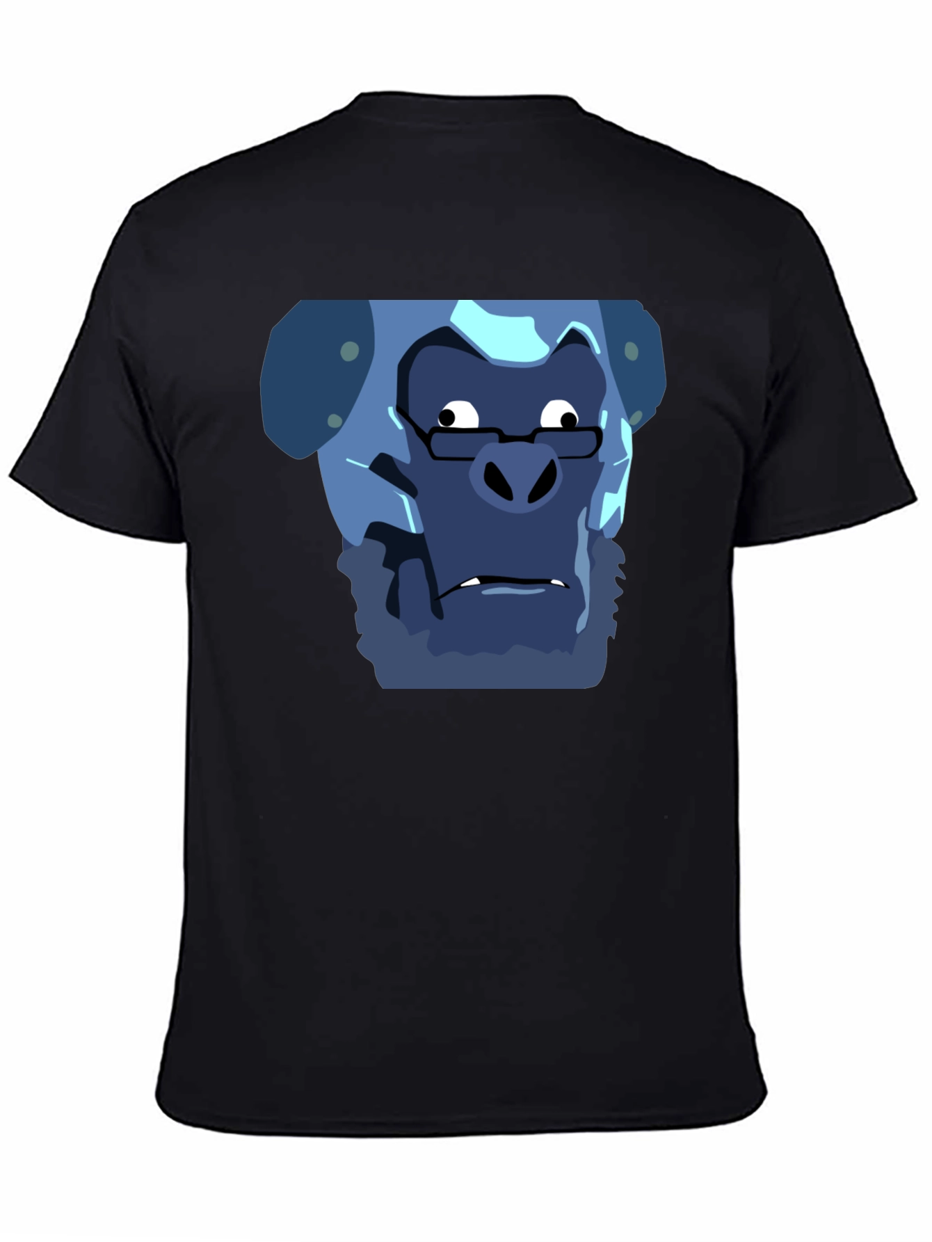 Camiseta Negra con Estampado Gracioso de Gorila Científico