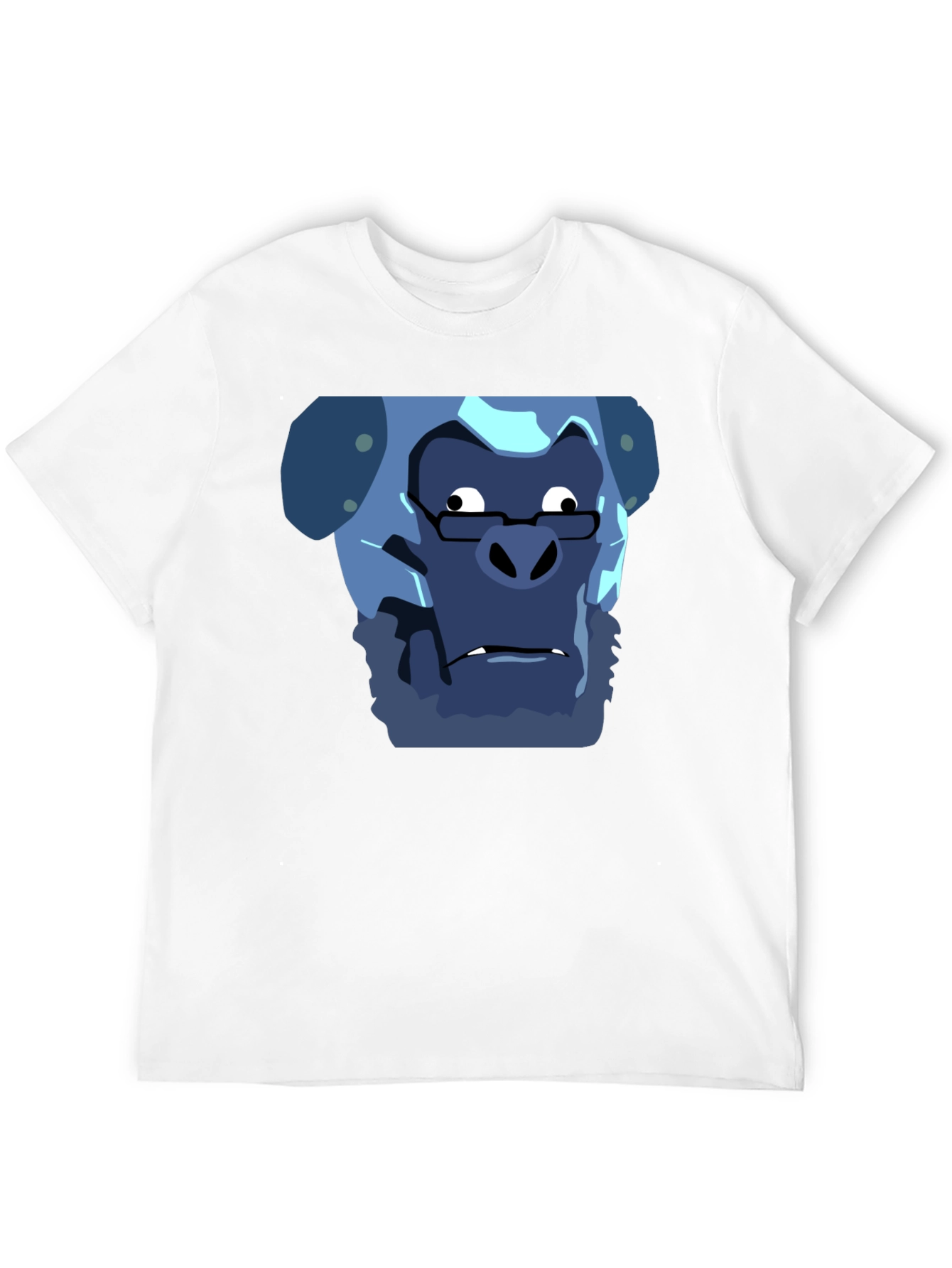 Camiseta Negra con Estampado Gracioso de Gorila Científico