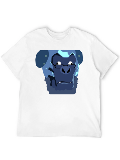 Camiseta Negra con Estampado Gracioso de Gorila Científico