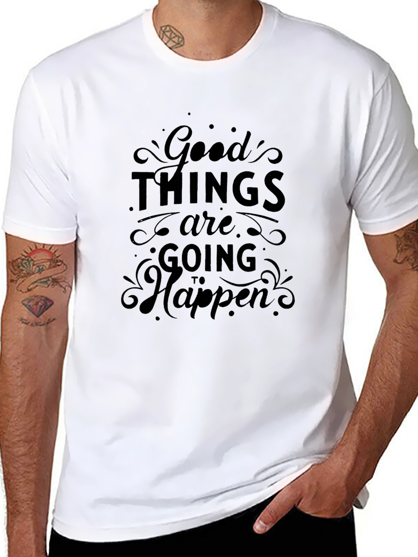 Camiseta Negra con Mensaje Positivo para Hombre