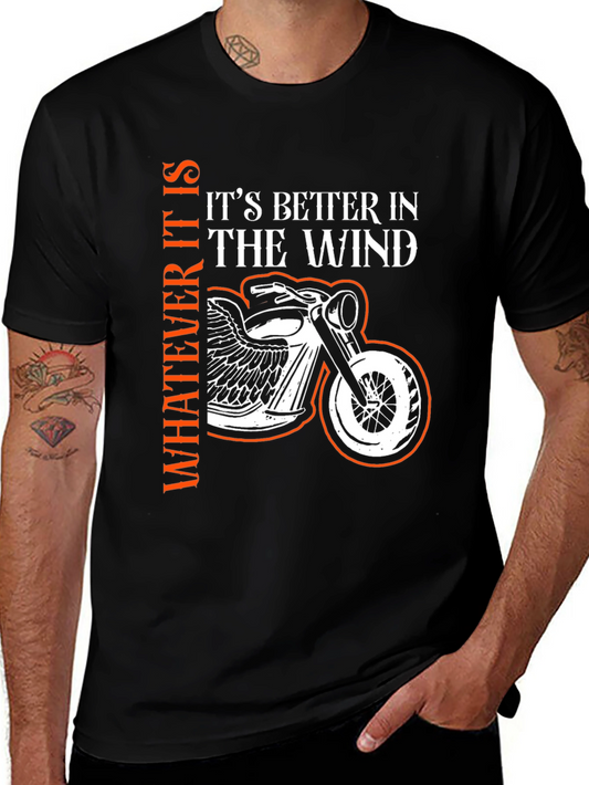 Camiseta Negra con Diseño de Moto y Frase Inspiradora