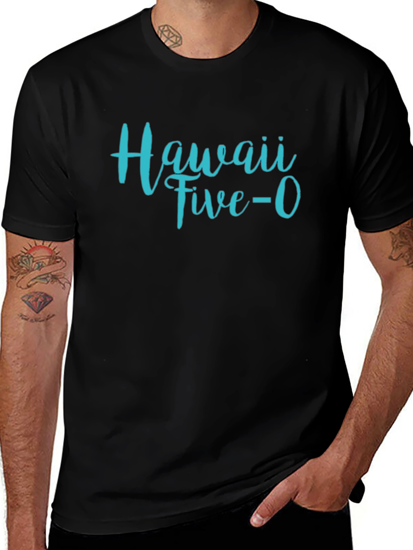 Camiseta Negra Hawaii Five-O Hombre
