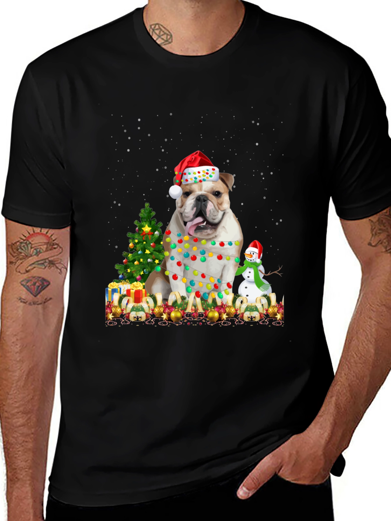 Camiseta Bulldog Navideño Festiva