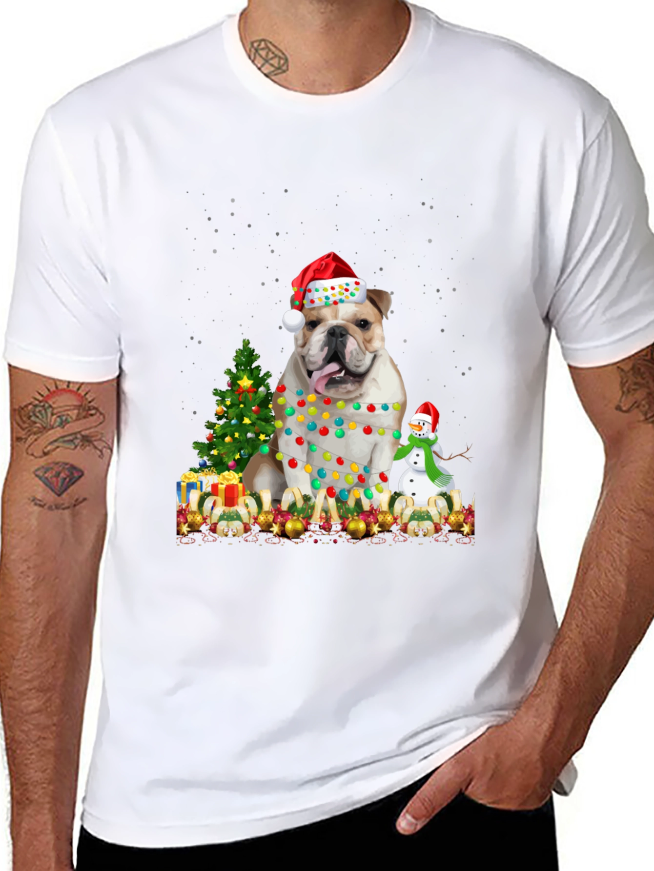 Camiseta Bulldog Navideño Festiva