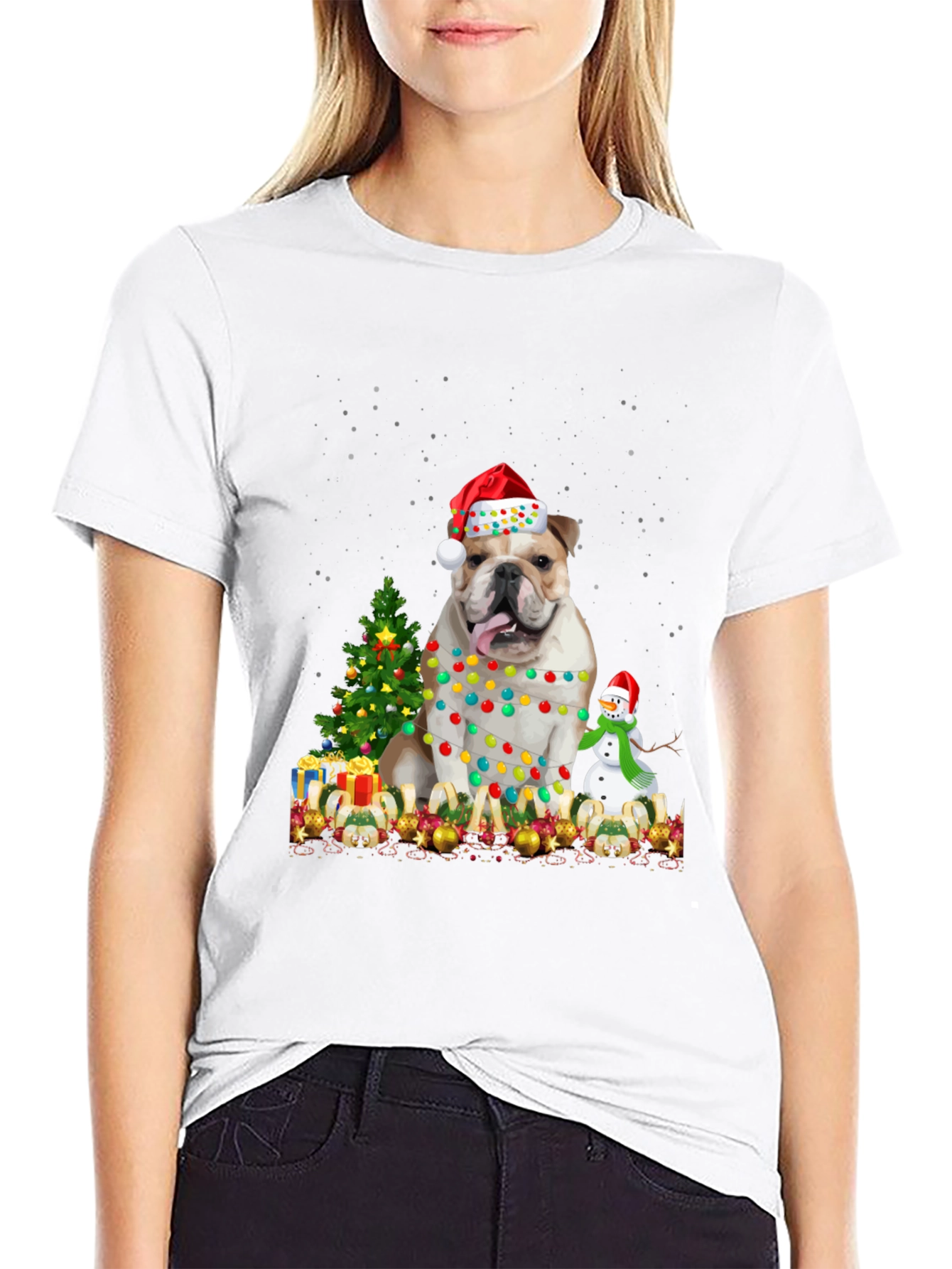 Camiseta Bulldog Navideño Festiva
