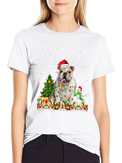 Camiseta Bulldog Navideño Festiva
