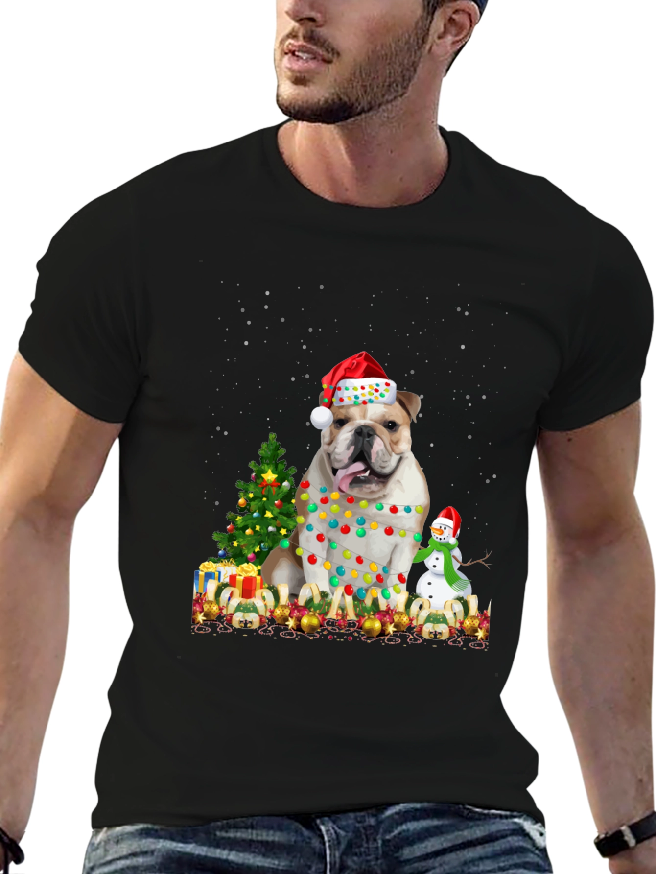 Camiseta Bulldog Navideño Festiva