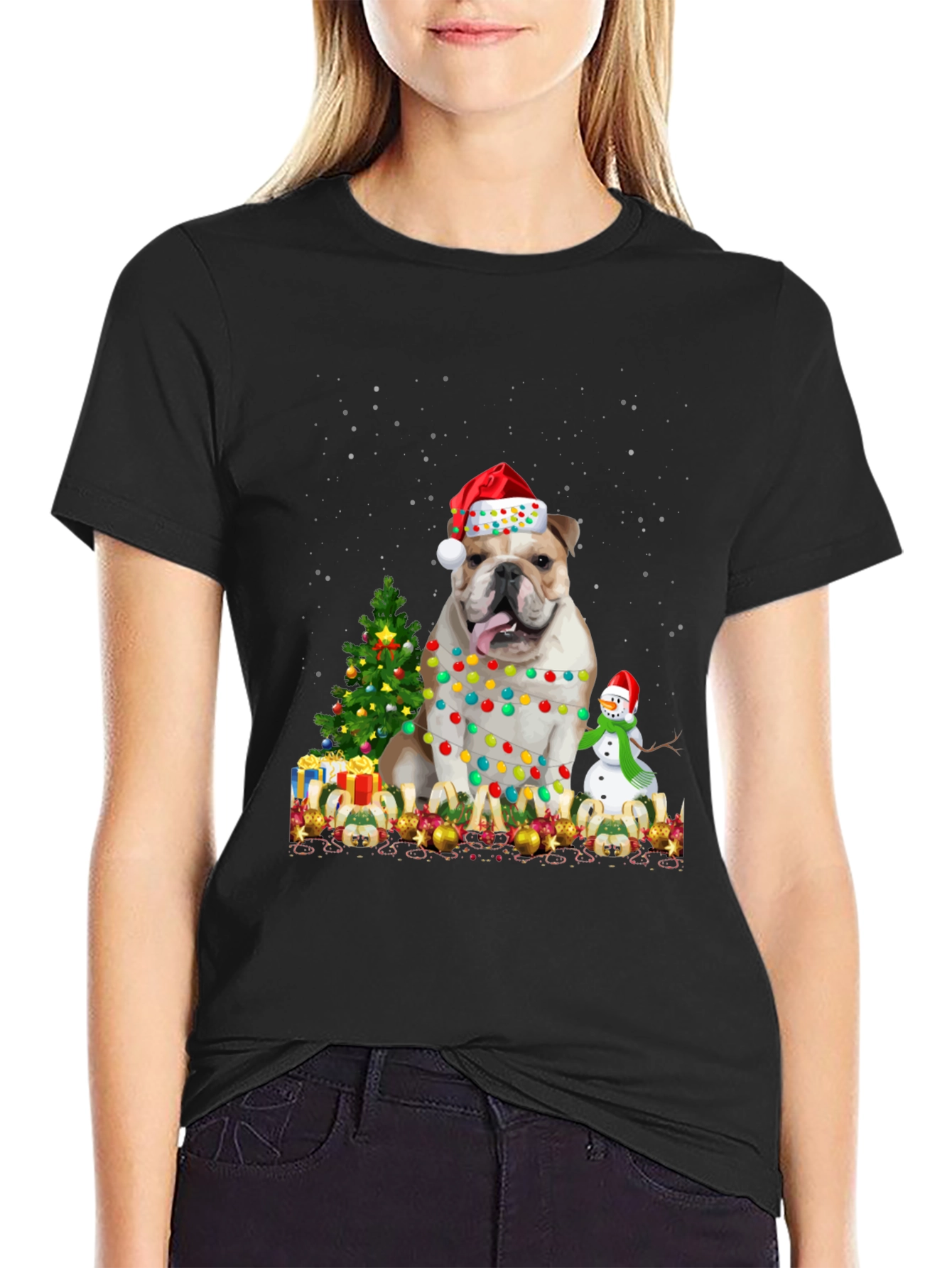 Camiseta Bulldog Navideño Festiva