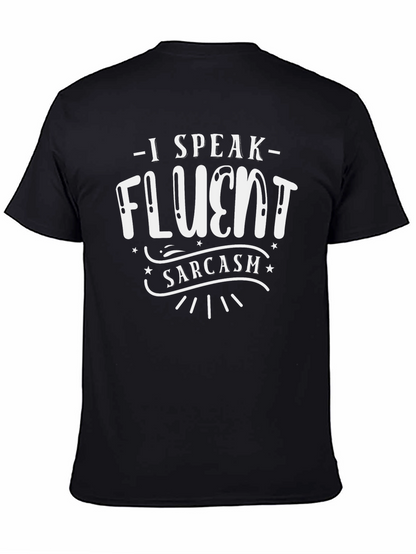 Camiseta Negra con Diseño I Speak Fluent Sarcasm