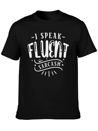 Camiseta Negra con Diseño I Speak Fluent Sarcasm