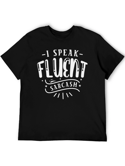 Camiseta Negra con Diseño I Speak Fluent Sarcasm