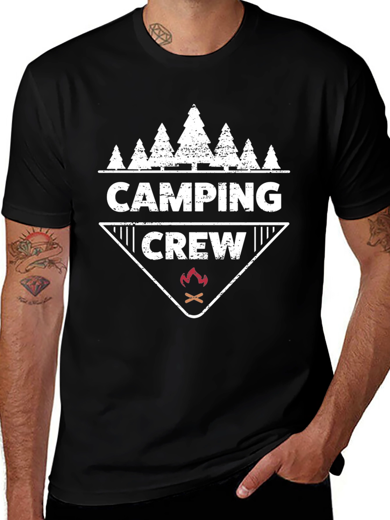 Camiseta Negra Camping Crew Aventura