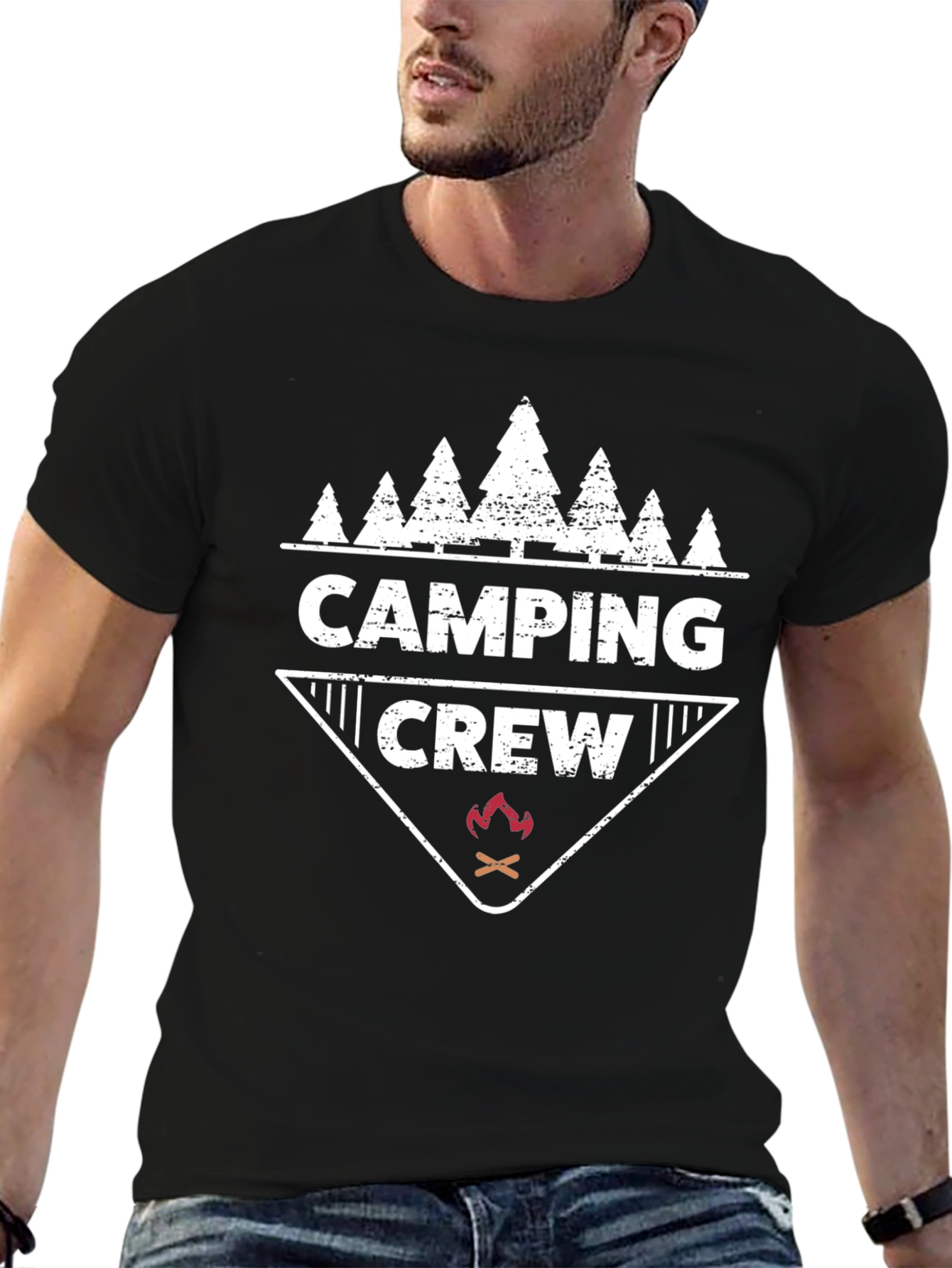 Camiseta Negra Camping Crew Aventura