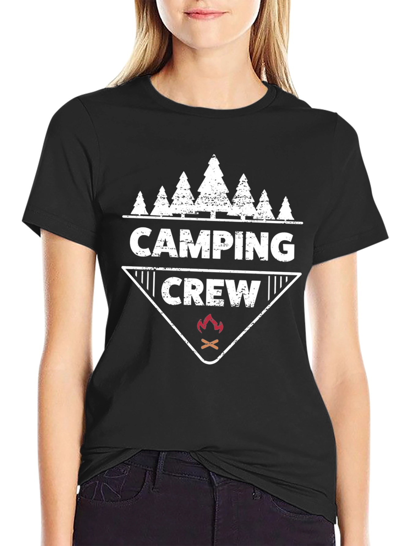 Camiseta Negra Camping Crew Aventura