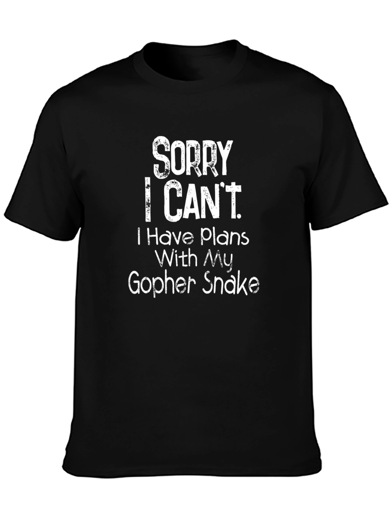 Camiseta Negra: Sorry I Cant. Gopher Snake.