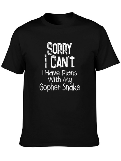 Camiseta Negra: Sorry I Cant. Gopher Snake.