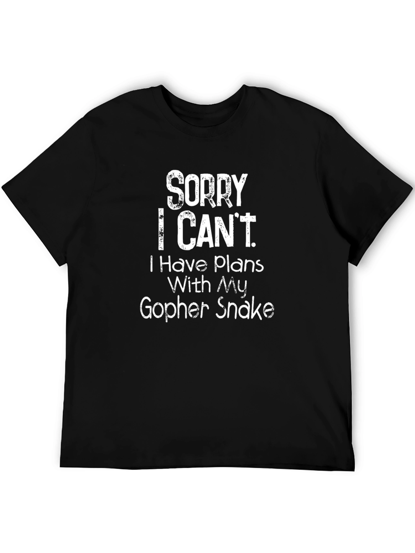 Camiseta Negra: Sorry I Cant. Gopher Snake.