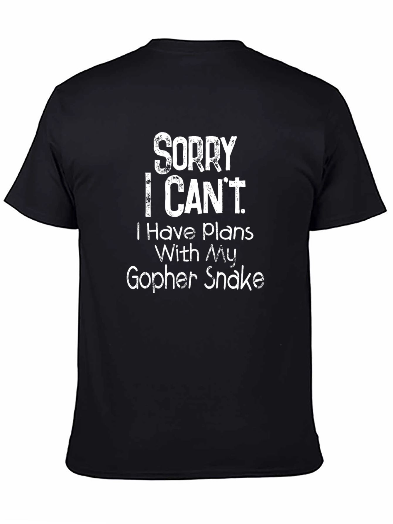 Camiseta Negra: Sorry I Cant. Gopher Snake.