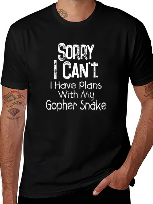 Camiseta Negra: Sorry I Cant. Gopher Snake.