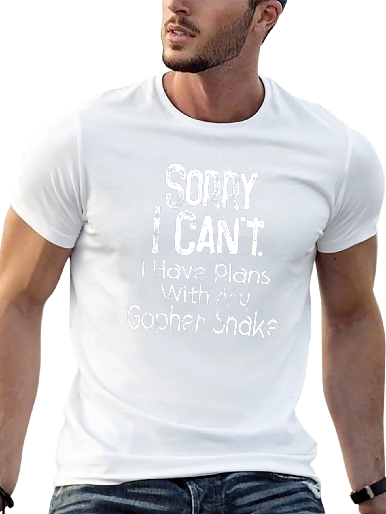Camiseta Negra: Sorry I Cant. Gopher Snake.