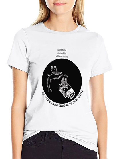 Camiseta Negra Gráfica Motivacional para Hombre