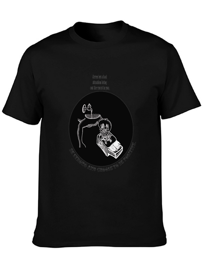 Camiseta Negra Gráfica Motivacional para Hombre