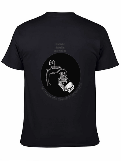 Camiseta Negra Gráfica Motivacional para Hombre