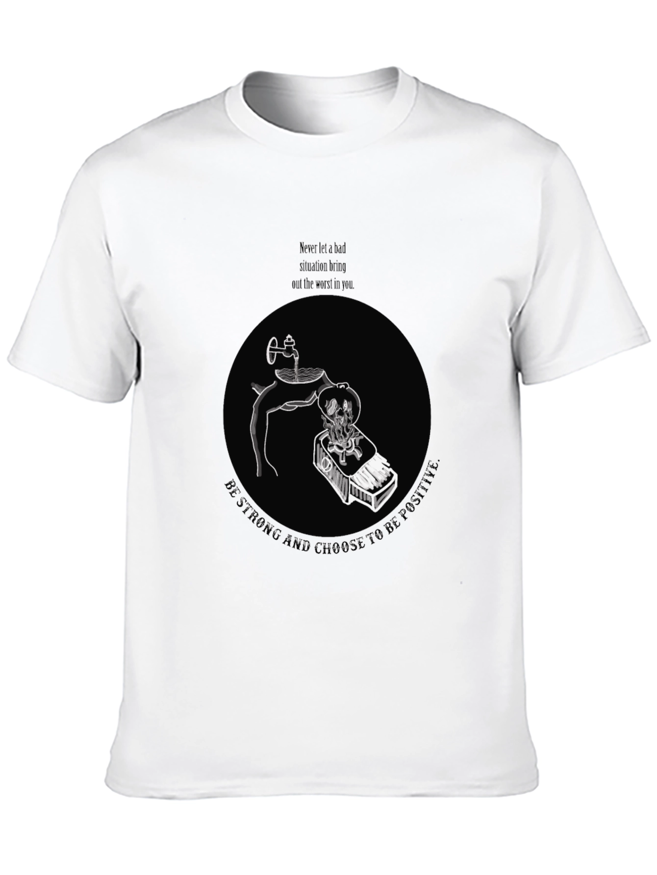 Camiseta Negra Gráfica Motivacional para Hombre