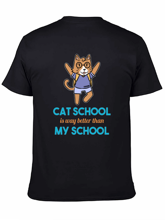 Camiseta Cat School - Diseño Divertido y Original