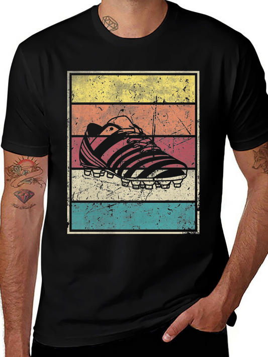 Camiseta Gráfica Retro Botas de Fútbol Vintage