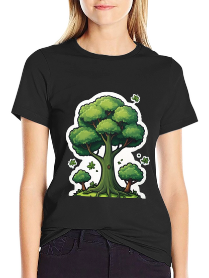Camiseta Negra con Diseño de Árbol