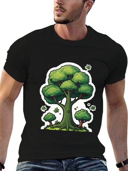 Camiseta Negra con Diseño de Árbol
