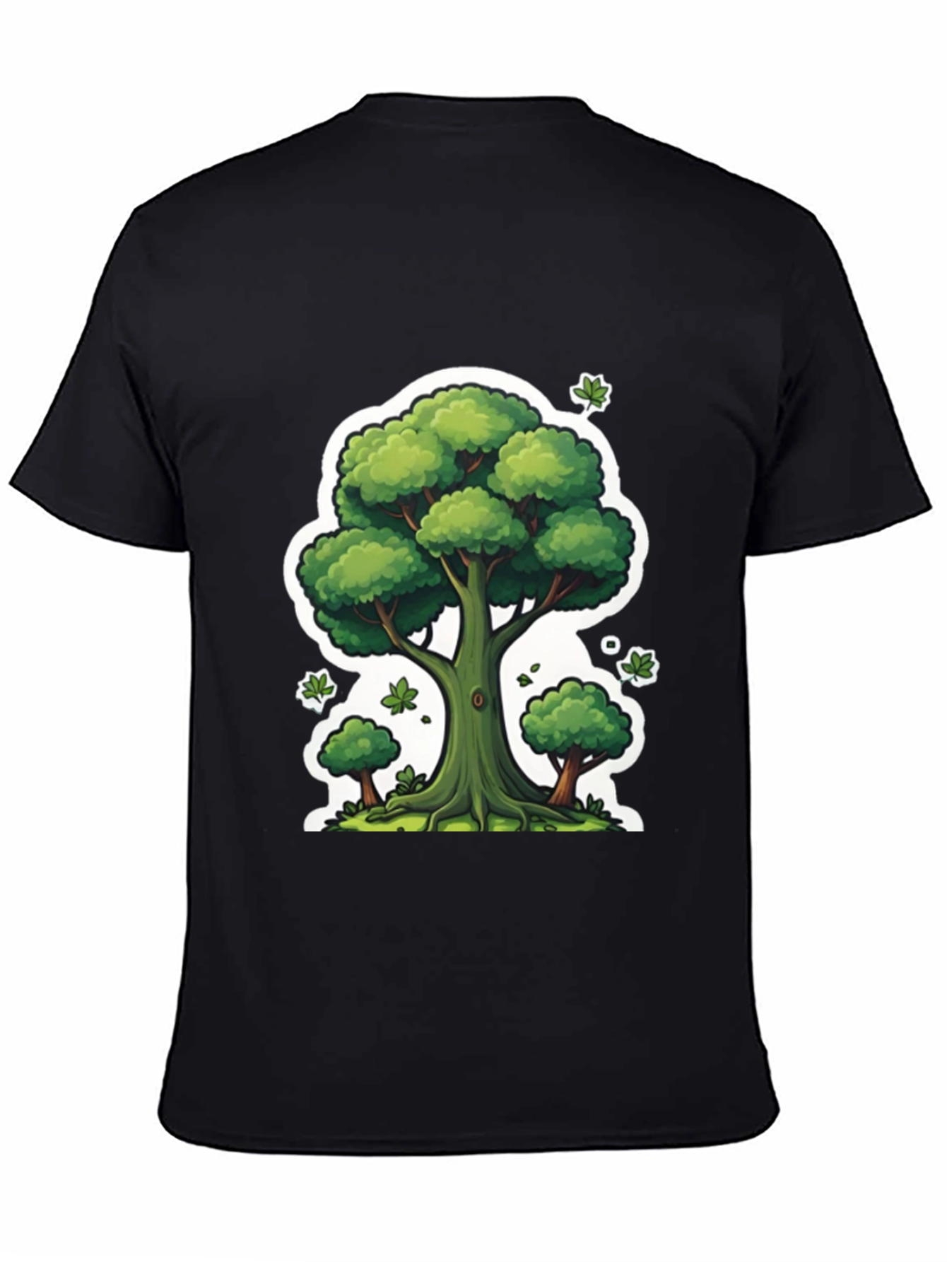 Camiseta Negra con Diseño de Árbol