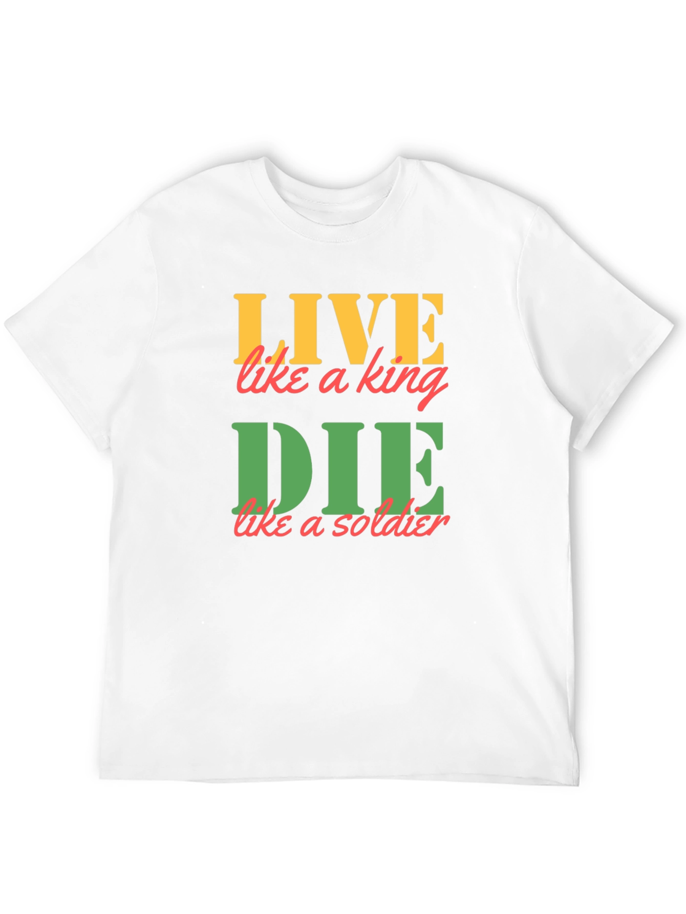 Camiseta Negra con Estampado Vive como Rey