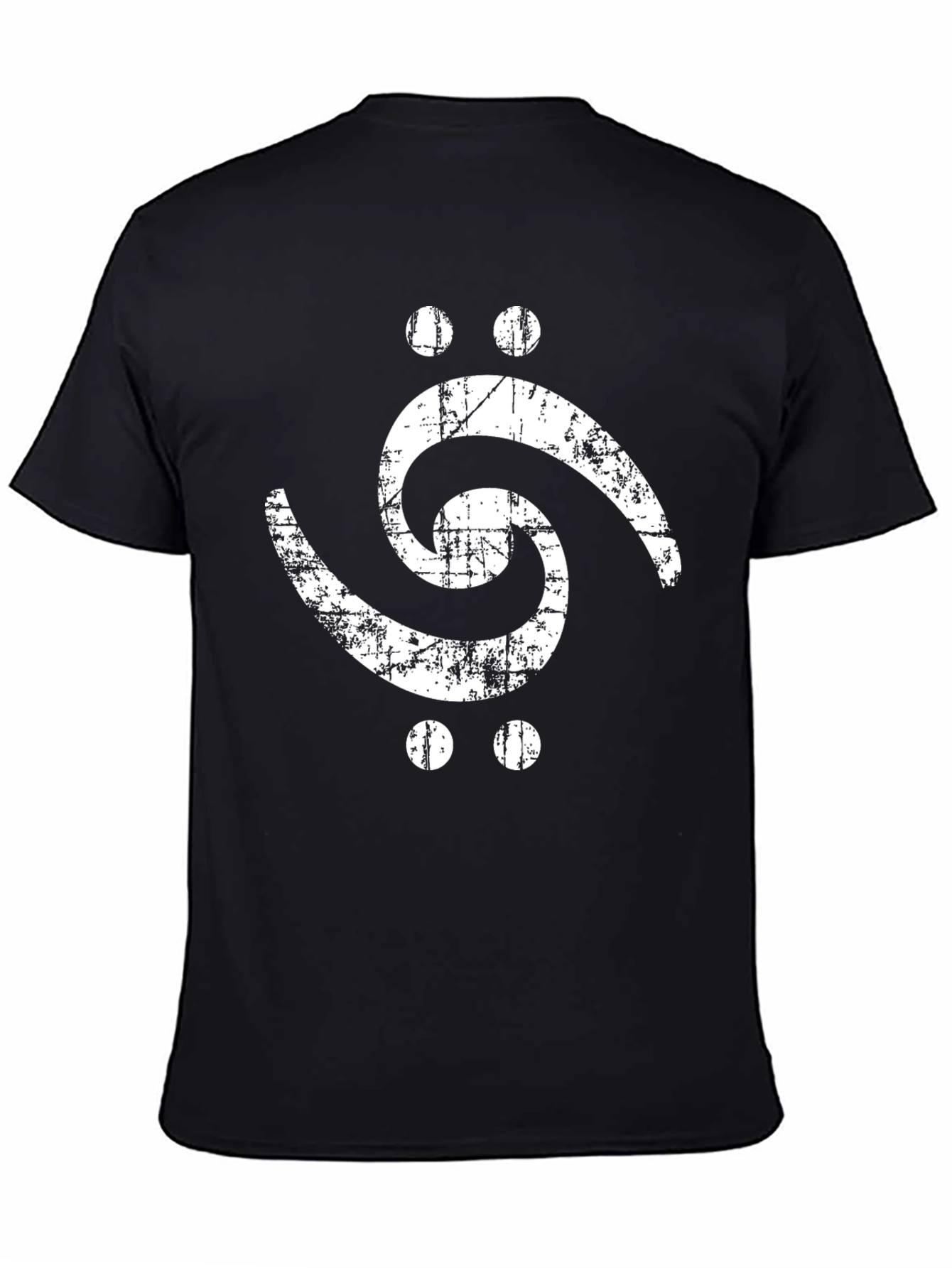 Camiseta Negra con Diseño Gráfico Qaf Árabe