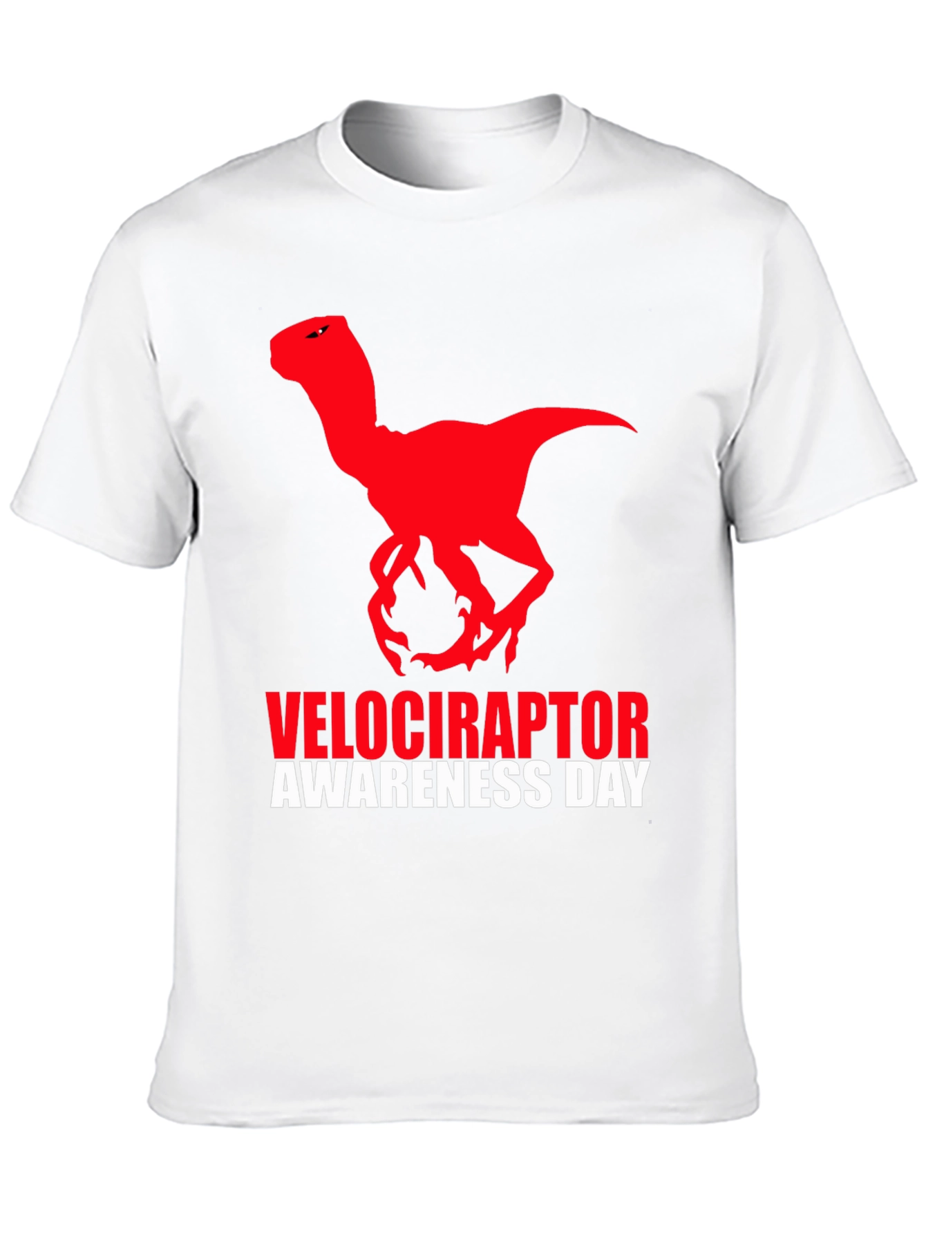Camiseta Negra Dinosaurio Velociraptor Día de Concienciación
