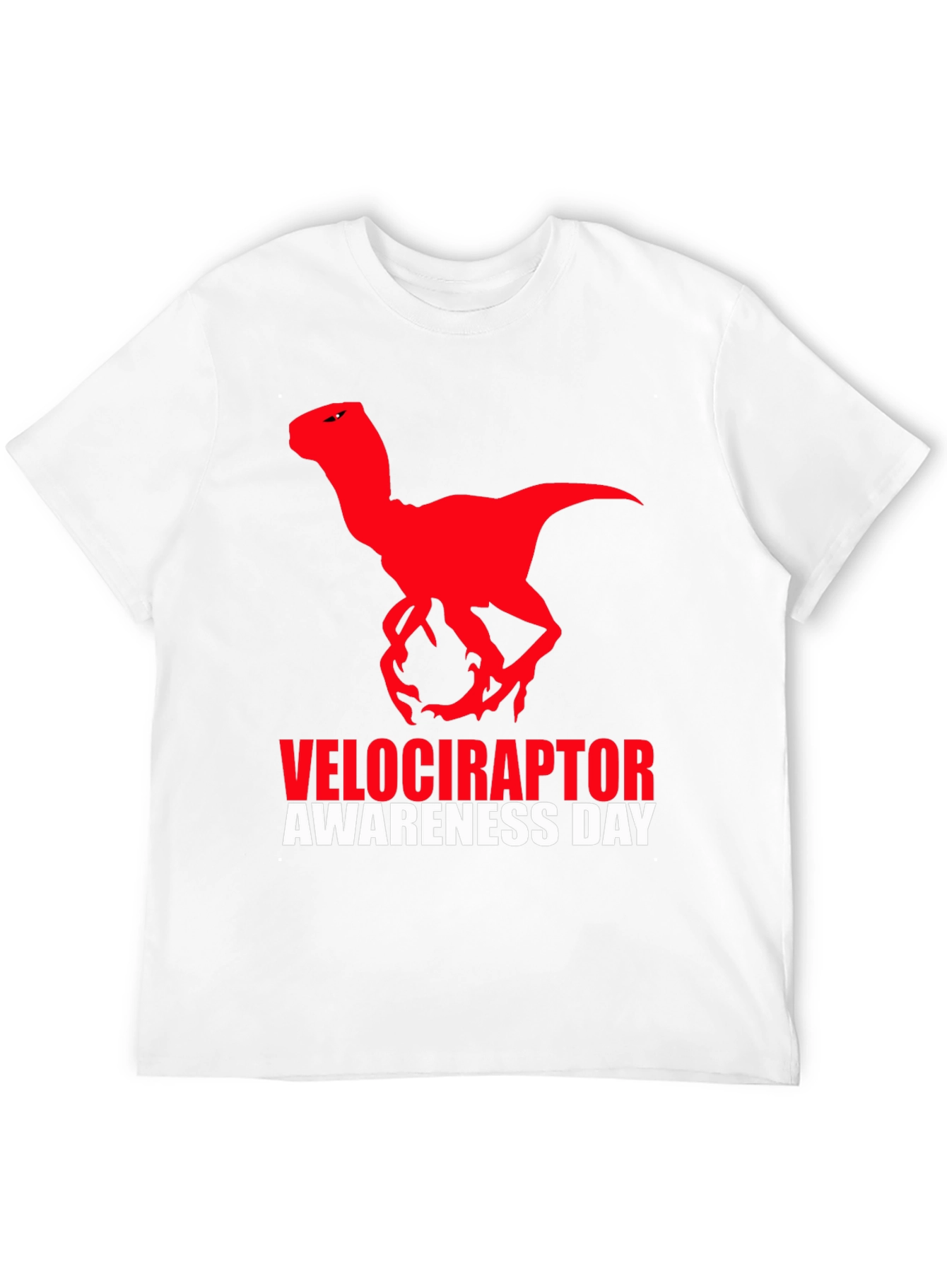 Camiseta Negra Dinosaurio Velociraptor Día de Concienciación