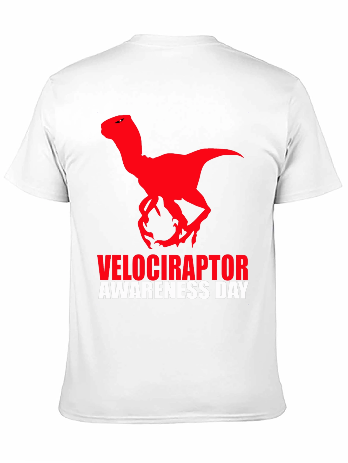 Camiseta Negra Dinosaurio Velociraptor Día de Concienciación