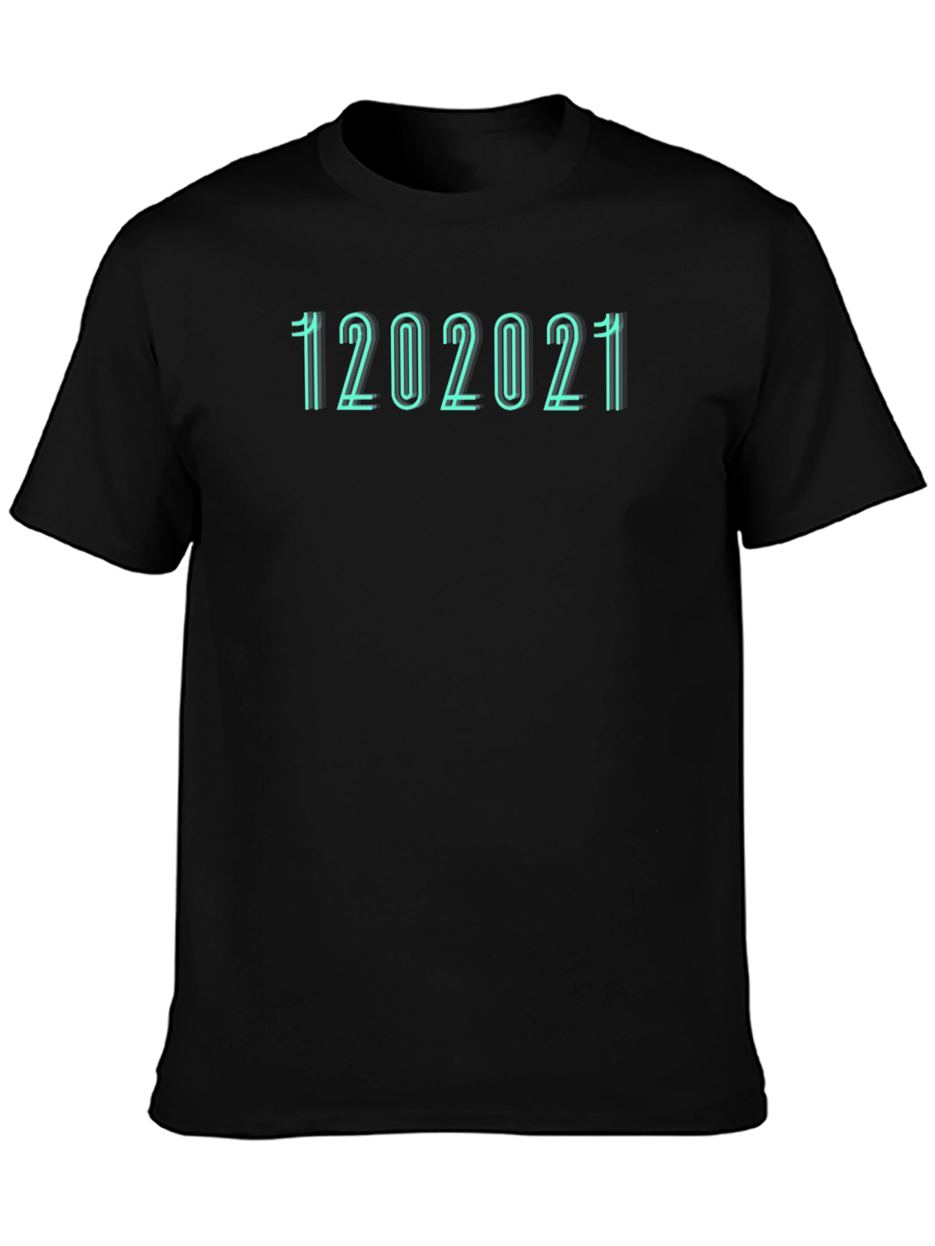 Camiseta Negra con Diseño de Fecha 12022021