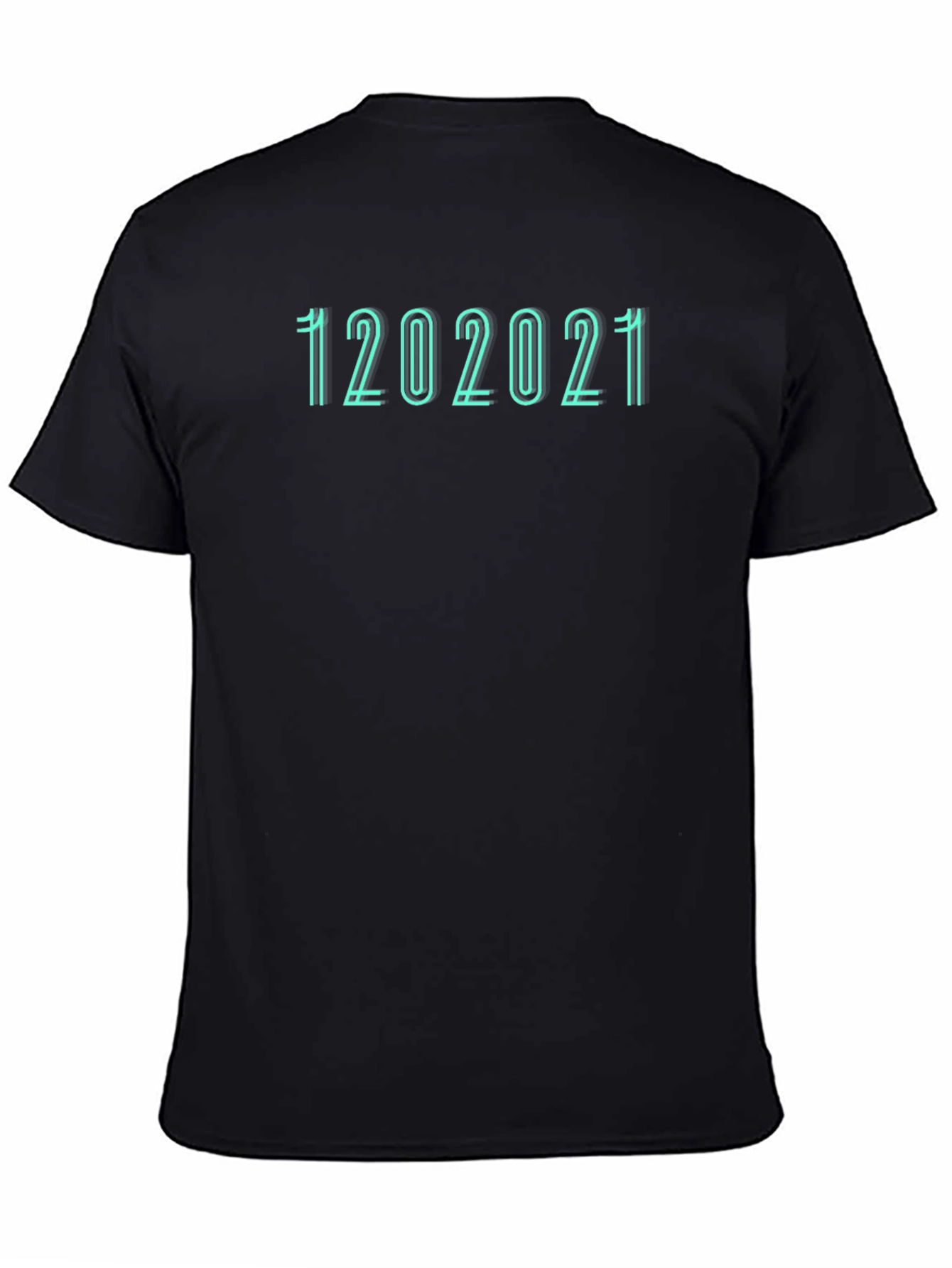 Camiseta Negra con Diseño de Fecha 12022021