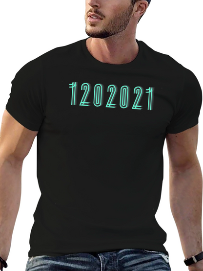 Camiseta Negra con Diseño de Fecha 12022021