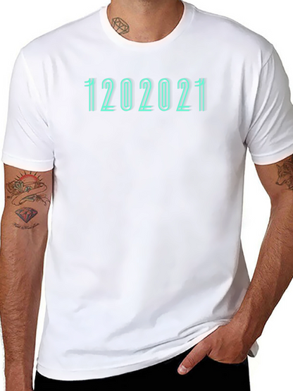 Camiseta Negra con Diseño de Fecha 12022021