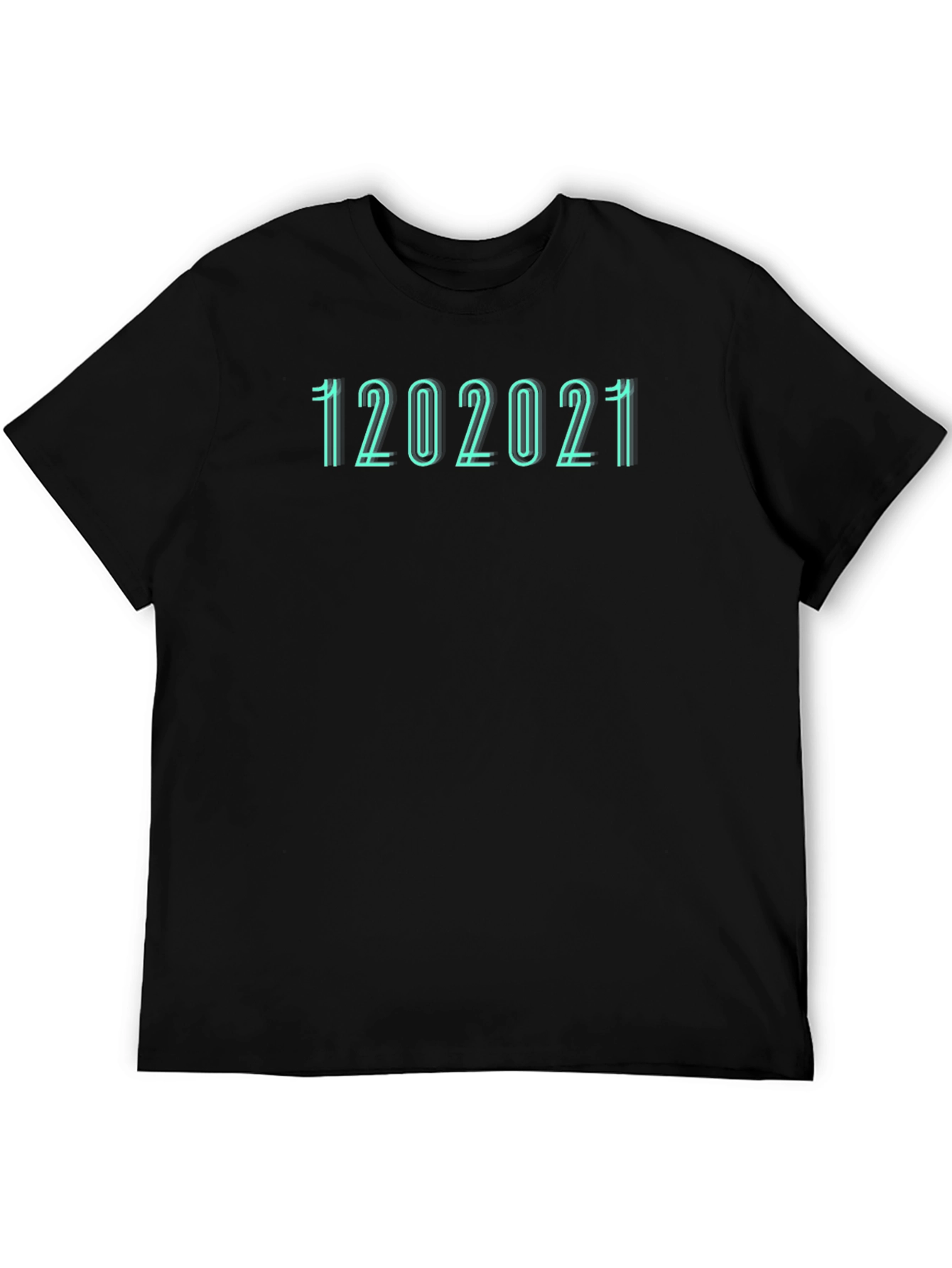 Camiseta Negra con Diseño de Fecha 12022021