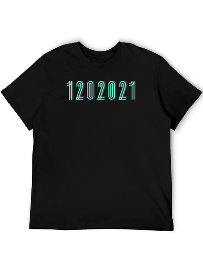 Camiseta Negra con Diseño de Fecha 12022021