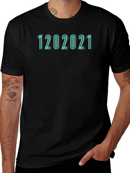 Camiseta Negra con Diseño de Fecha 12022021