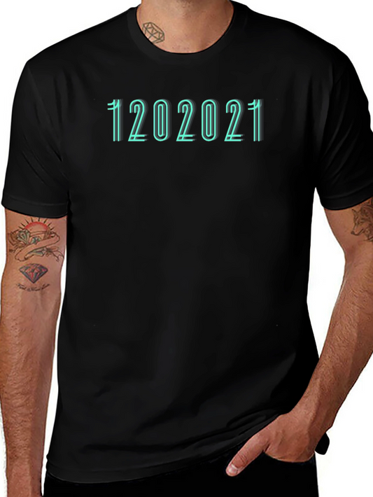 Camiseta Negra con Diseño de Fecha 12022021
