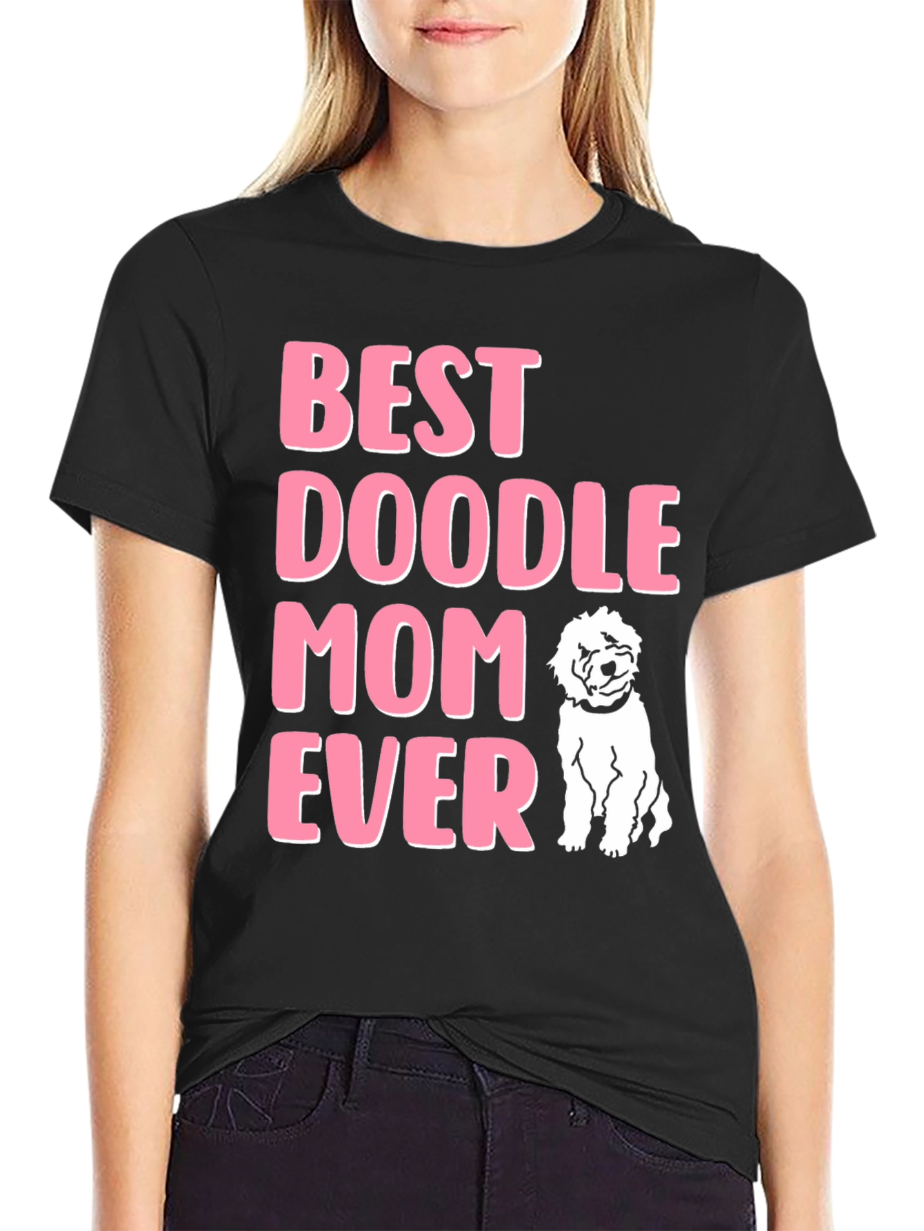 Camiseta Negra Best Doodle Mom Ever