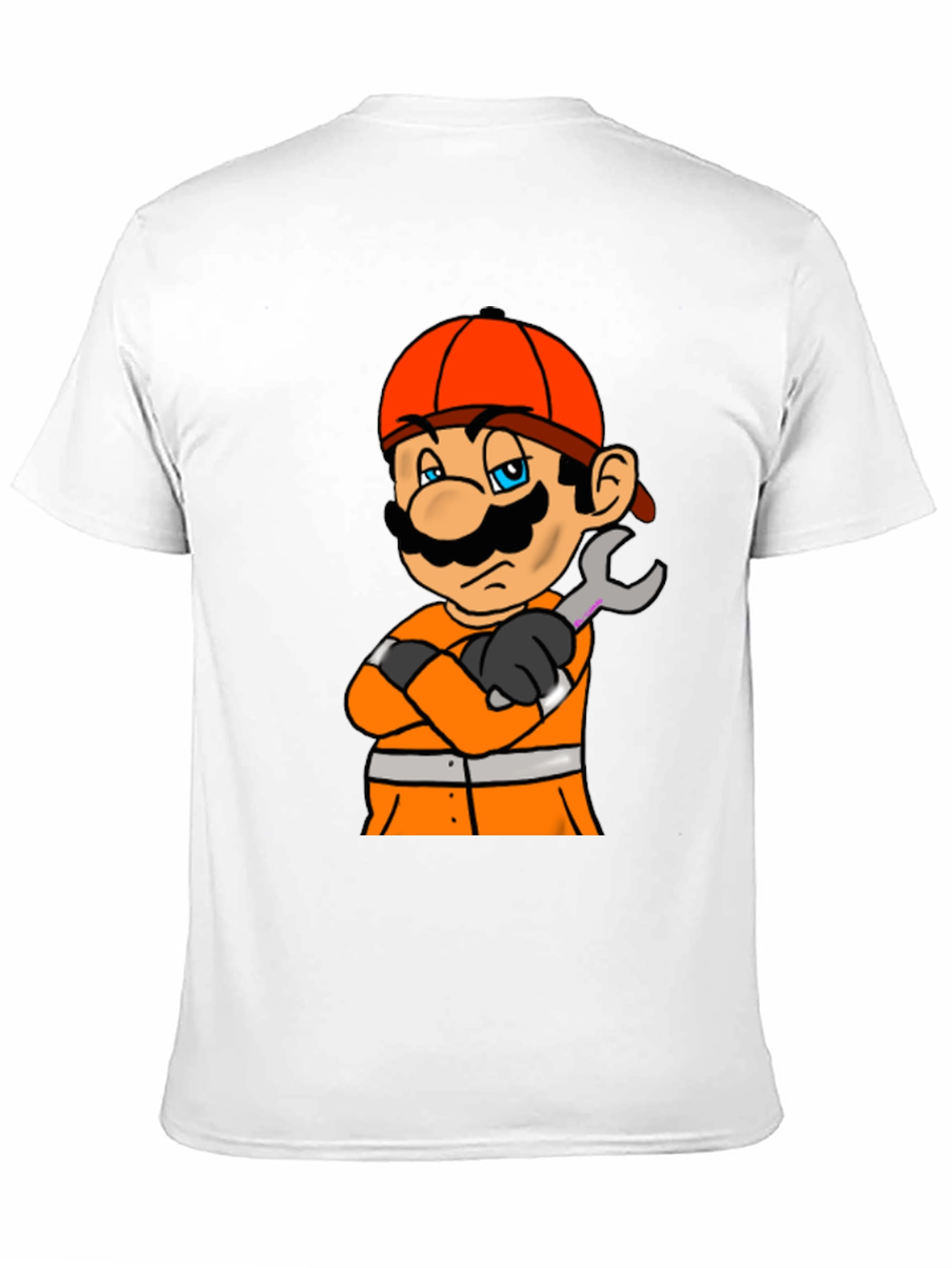 Camiseta Negra con Diseño de Mario Constructor